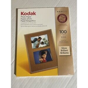100 Sheets 8.5 X 11 Kodak Photo Paper Instant Dry Glossy Gloss Inkjet NEW